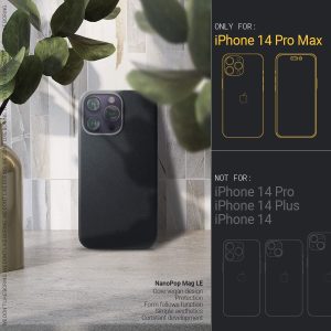 iPhone 14 Pro Max NanoPop Mag Leather Edition Dual tone Case by Caseology Magsafe Enabled - Black Sesame - ACS04872 - Image 7