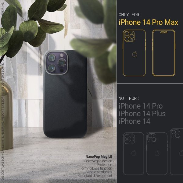 7148PwiUV4L._AC_SL1200_ iPhone 14 Pro Max NanoPop Mag Leather Edition Dual tone Case by Caseology Magsafe Enabled - Black Sesame - ACS04872 - Image 7