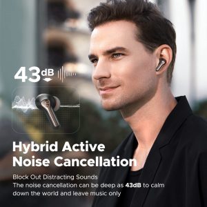 SoundPEATS Capsule3 Pro Hi-Res Headphones with LDAC, Hybrid Active Noise Cancellation Earphones with 6 Mics for Calls Wireless Earbuds - Black - GC - Image 6