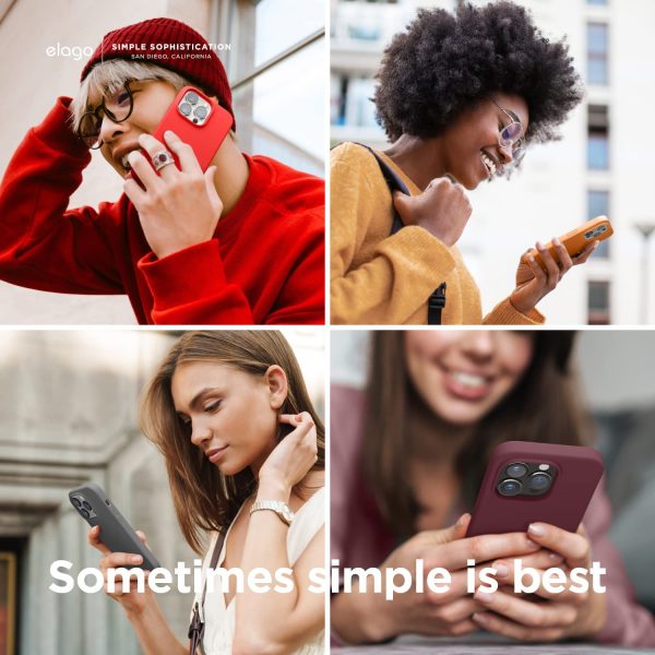 iPhone 14 Pro Max Liquid Silicon Case by elago Full Body Protective Cover, Shockproof, Slim Phone Case, Anti-Scratch Soft Microfiber Lining - Red - Image 6