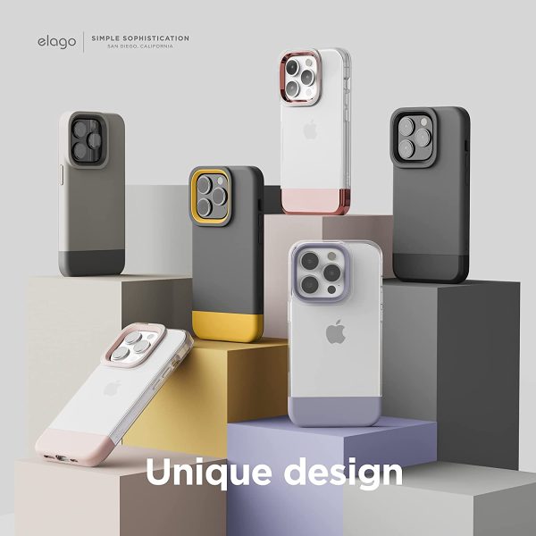 iPhone 14 Pro Glide Armor Case by elago Glide Armor Case Drop Protection, Shockproof Protective TPU Cover, Upgraded Shockproof, Mix and Match Parts, Enhanced Camera Guard - Stone / Dark Grey - Image 7