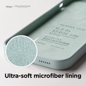 iPhone 14 Pro Max Liquid Silicon Case by elago Full Body Protective Cover, Shockproof, Slim Phone Case, Anti-Scratch Soft Microfiber Lining - Mint - Image 5
