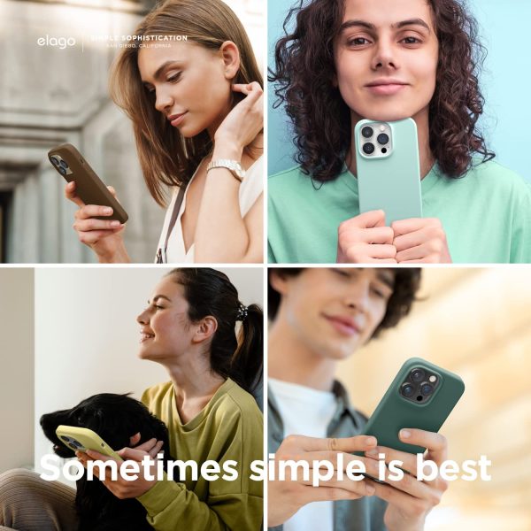 7183KMj3T4L._AC_SL1500_ iPhone 14 Pro Liquid Silicon Case by elago Full Body Protective Cover, Shockproof, Slim Phone Case, Anti-Scratch Soft Microfiber Lining - Brown - Image 7