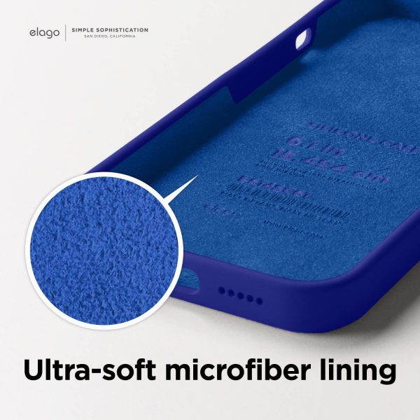 71DBVBY9hQL._AC_SL1500_ iPhone 14 Pro Liquid Silicon Case by elago Full Body Protective Cover, Shockproof, Slim Phone Case, Anti-Scratch Soft Microfiber Lining - Cobalt Blue - Image 5