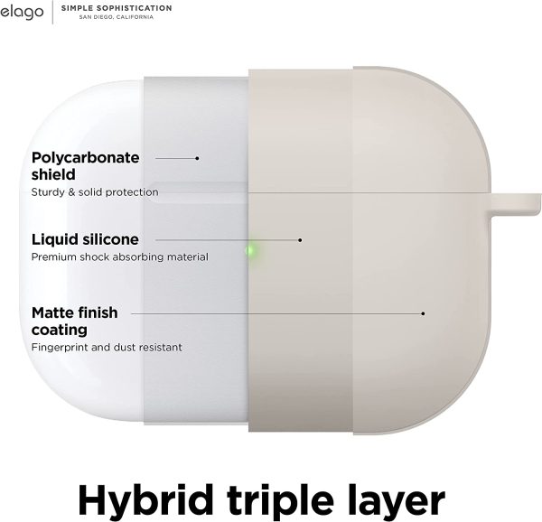Airpods Pro 2022 elago Premium Liquid Silicone Hang Case - Stone - Image 5