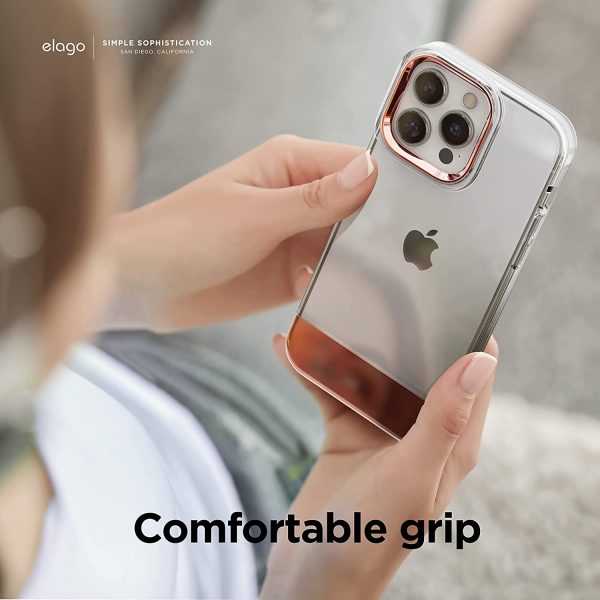 71MMQuitmgL._AC_SL1500_ iPhone 14 Pro Glide Armor Case by elago Glide Armor Case Drop Protection, Shockproof Protective TPU Cover, Upgraded Shockproof, Mix and Match Parts, Enhanced Camera Guard - Clear / Rose Gold - Image 3