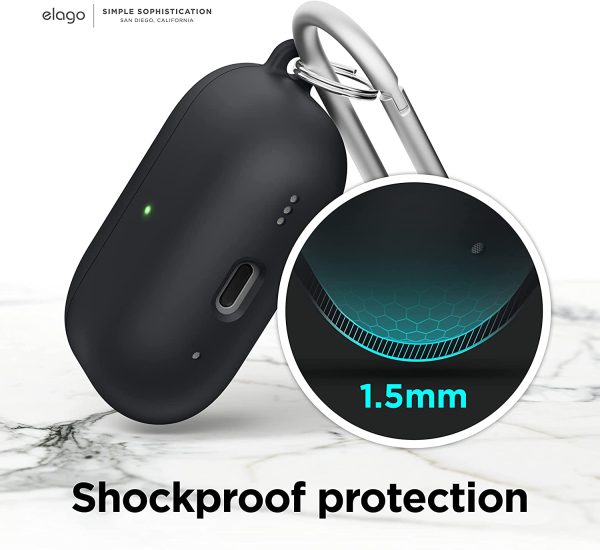 71TaFHMUOxL._AC_SL1500_ Airpods Pro 2022 elago Premium Liquid Silicone Hang Case - Black - Image 4