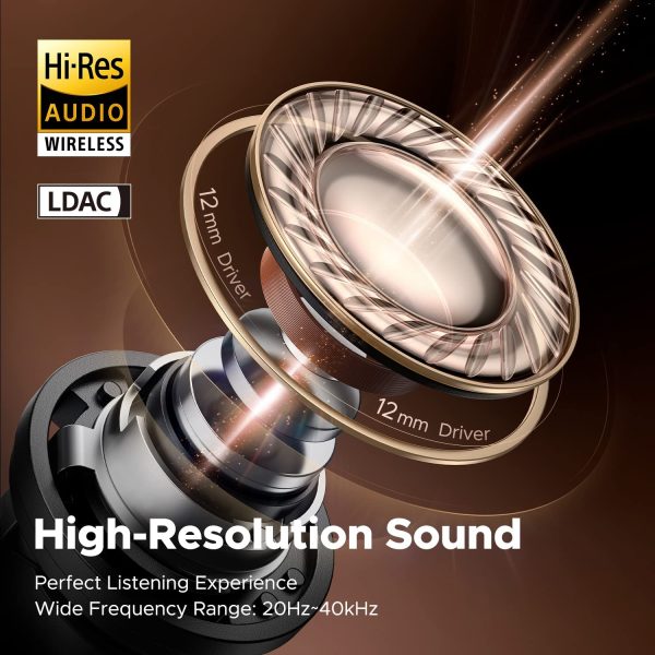 SoundPEATS Capsule3 Pro Hi-Res Headphones with LDAC, Hybrid Active Noise Cancellation Earphones with 6 Mics for Calls Wireless Earbuds - Black - BB - Image 4