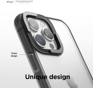 iPhone 14 Pro Dual Clear Case by elago PC + TPU Hybrid Technology, Reduced Yellowing, Crystal Clear, Shockproof Bumper Cover, Full Body Protection - Black - Image 5