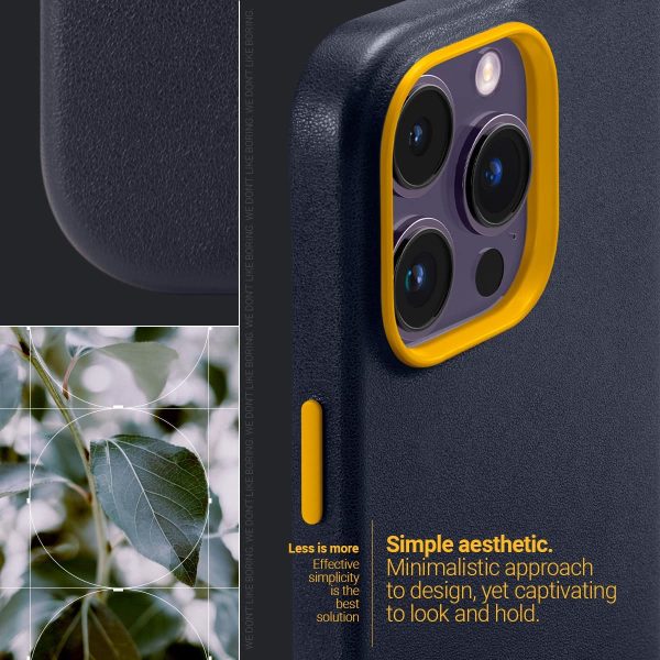 71WUna9VvgL._AC_SL1200_ iPhone 14 Pro Max NanoPop Mag Leather Edition Dual tone Case by Caseology Magsafe Enabled - Blueberry Navy - ACS04871 - Image 7