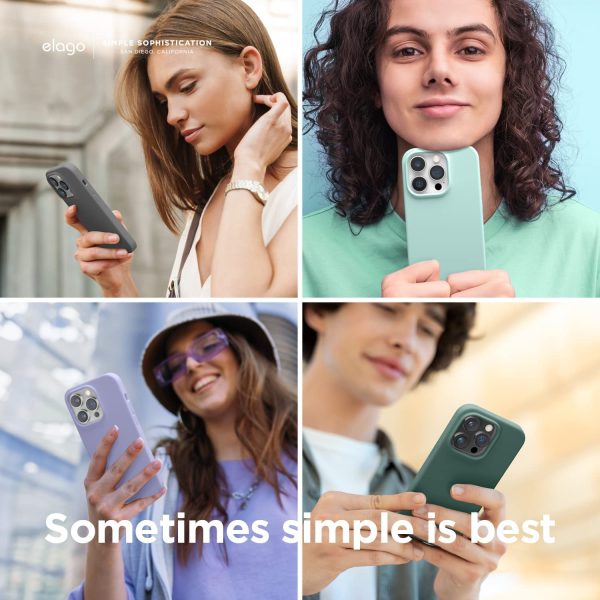 iPhone 14 Pro Max Liquid Silicon Case by elago Full Body Protective Cover, Shockproof, Slim Phone Case, Anti-Scratch Soft Microfiber Lining - Jean Indigo - Image 5