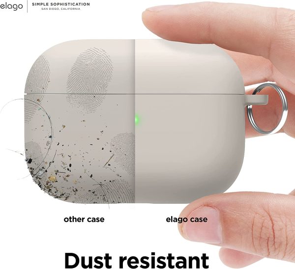 Airpods Pro 2022 elago Premium Liquid Silicone Hang Case - Stone - Image 3