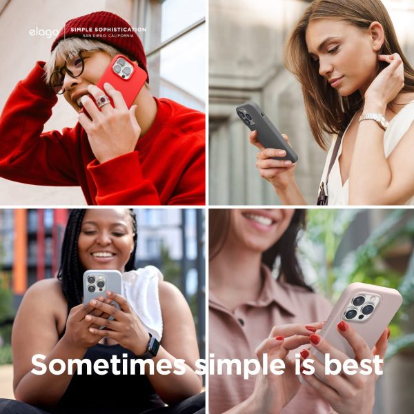 71eM+mJWNmL._AC_SL1500_ iPhone 14 Pro Liquid Silicon Case by elago Full Body Protective Cover, Shockproof, Slim Phone Case, Anti-Scratch Soft Microfiber Lining - Lovely Pink - Image 6