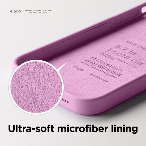 71gr-ihmu4L._AC_SL1500_ iPhone 14 Pro Liquid Silicon Case by elago Full Body Protective Cover, Shockproof, Slim Phone Case, Anti-Scratch Soft Microfiber Lining - Hot Pink - Image 5
