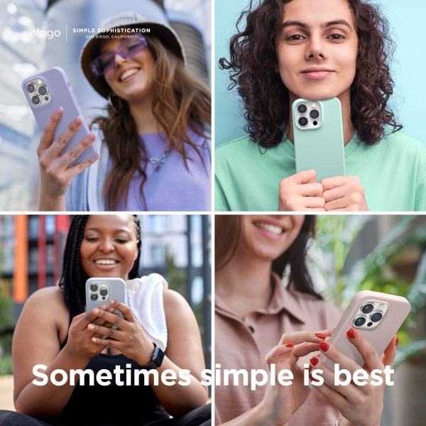 71hAkxUalML._AC_SL1500_ iPhone 14 Pro Max Liquid Silicon Case by elago Full Body Protective Cover, Shockproof, Slim Phone Case, Anti-Scratch Soft Microfiber Lining - Purple - Image 4