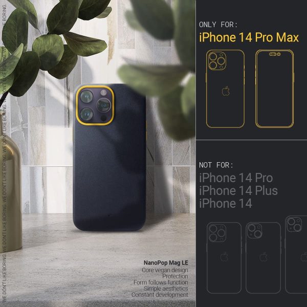 71v3eKG9imL._AC_SL1200_ iPhone 14 Pro Max NanoPop Mag Leather Edition Dual tone Case by Caseology Magsafe Enabled - Blueberry Navy - ACS04871 - Image 6