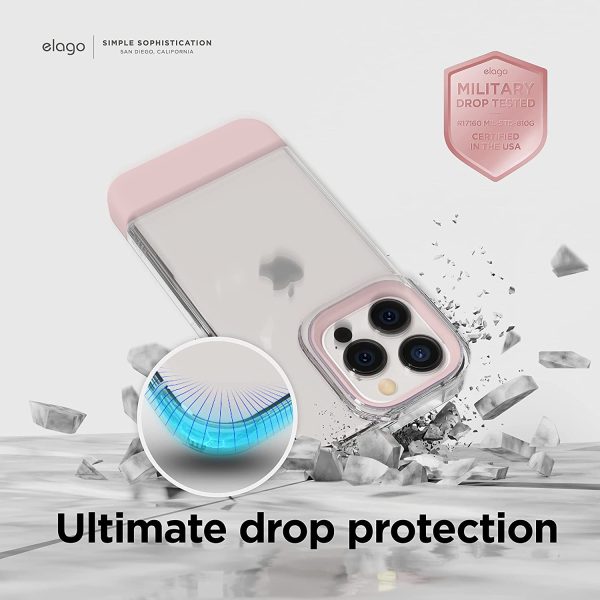 71yQS4CO55L._AC_SL1500_ iPhone 14 Pro Glide Armor Case by elago Glide Armor Case Drop Protection, Shockproof Protective TPU Cover, Upgraded Shockproof, Mix and Match Parts, Enhanced Camera Guard - Clear / Lovely Pink - Image 4