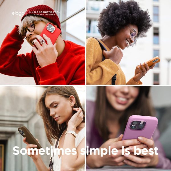 71zigOgyNQL._AC_SL1500_ iPhone 14 Pro Liquid Silicon Case by elago Full Body Protective Cover, Shockproof, Slim Phone Case, Anti-Scratch Soft Microfiber Lining - Hot Pink - Image 6