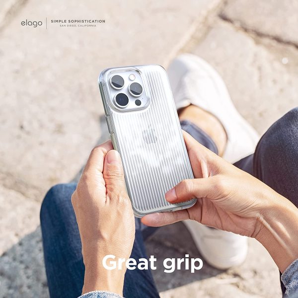 iPhone 14 Pro Urban Clear Case by elago TPU Hybrid Technology, Anti-Yellowing, Pattern Glass Effect, Shockproof Bumper Cover, Full Body Protection - Made in Korea - Image 4