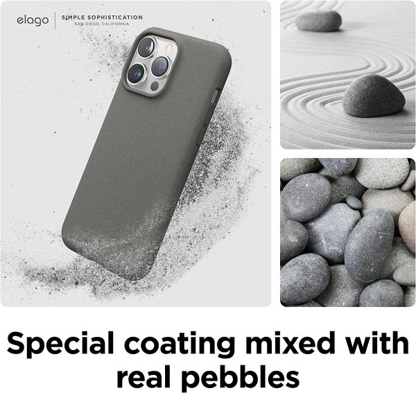 iPhone 14 Pro Max Pebble Case by elago Full Body Protective Cover, Shockproof, Special Pebble Coated, Slim, Anti-Scratch - City Grey - Image 5