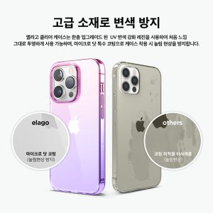 iPhone 14 Pro Aurora Case by elago Two Tone Gradient Design TPU Based Raised Edges to Protect Screen & Camera - Pink / Purple - Image 4