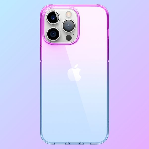 iPhone 14 Pro Max Aurora Case by elago Two Tone Gradient Design TPU Based Raised Edges to Protect Screen & Camera - Purple / Blue - Image 12