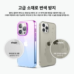 iPhone 14 Pro Aurora Case by elago Two Tone Gradient Design TPU Based Raised Edges to Protect Screen & Camera - Purple / Blue - Image 4