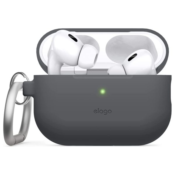 airpods pro 2 silicone hang case by elago dark grey Airpods Pro 2022 elago Silicone Hang Case - Dark Grey - Image 1
