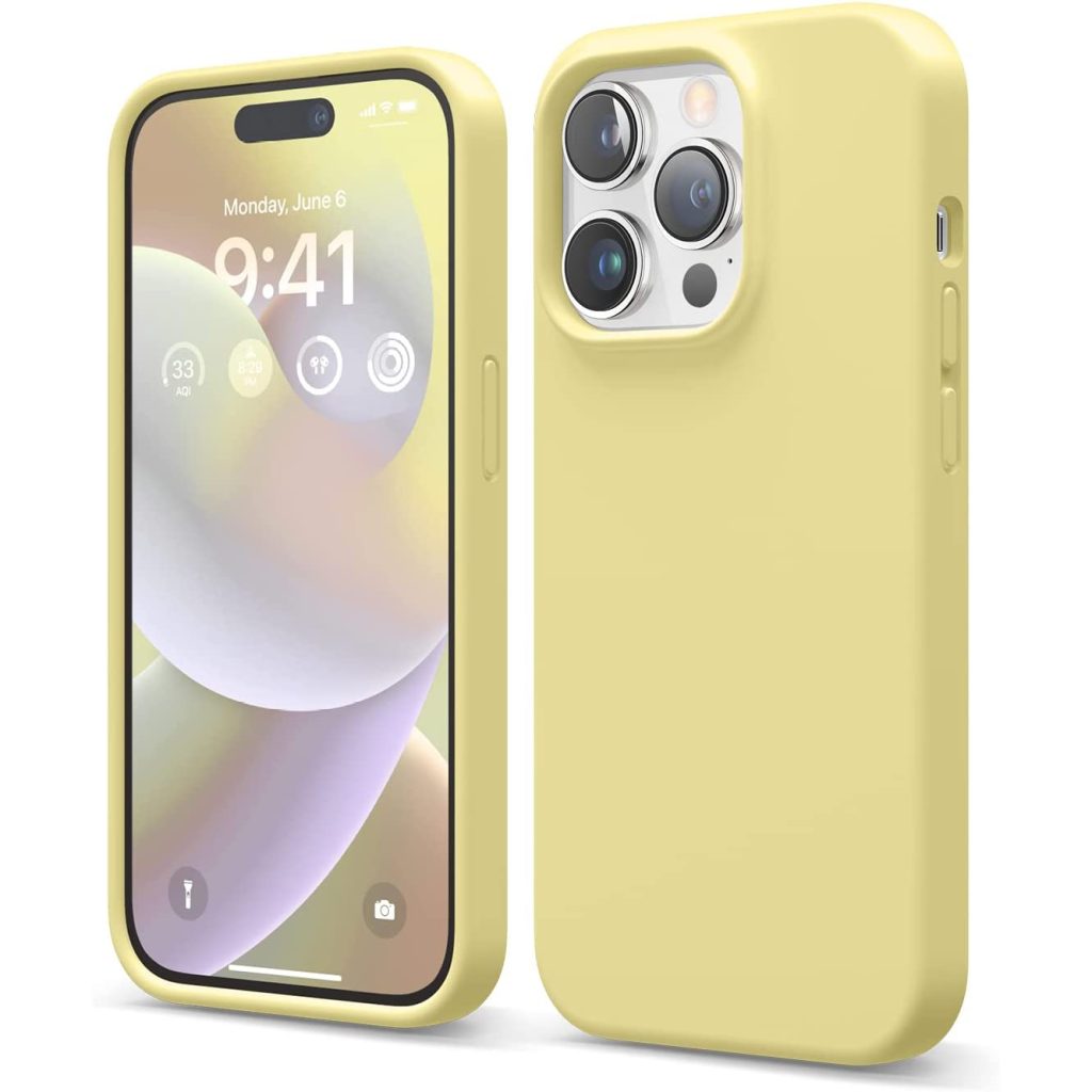 elago iphone 14 pro yellow case silicon