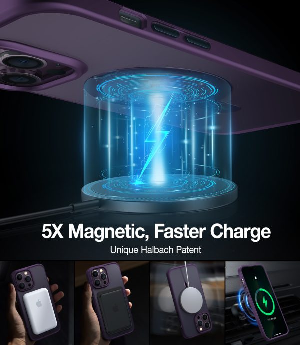 iphone 14 pro 14 pro max torras upro o stand case deep purple 11 iPhone 14 Pro Max UPRO OStand Case by Torras with Built in Stand for Vertical & Horizontal Prop up Phone, Magsafe Charging Compatible Shockproof Drop Protection - Deep Purple - Image 10