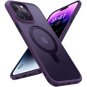 iPhone 14 Pro Max UPRO OStand Case by Torras with Built in Stand for Vertical & Horizontal Prop up Phone, Magsafe Charging Compatible Shockproof Drop Protection - Deep Purple - Image 8