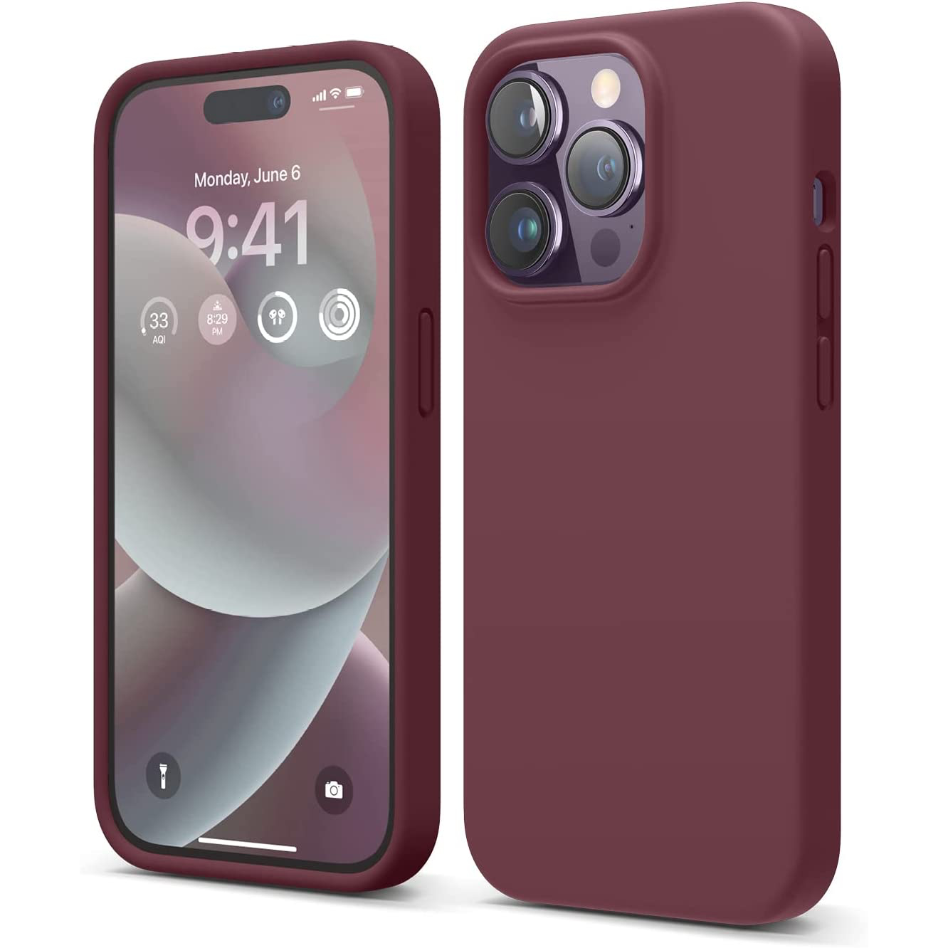 iPhone 14 Pro Liquid Silicon Case by elago - Burgundy