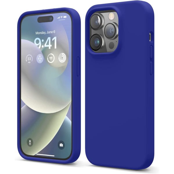 iphone 14 pro elago silicon case cobalt blue iPhone 14 Pro Liquid Silicon Case by elago Full Body Protective Cover, Shockproof, Slim Phone Case, Anti-Scratch Soft Microfiber Lining - Cobalt Blue - Image 1