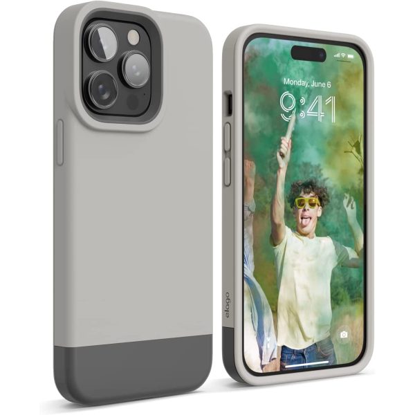 iPhone 14 Pro Glide Armor Case by elago Glide Armor Case Drop Protection, Shockproof Protective TPU Cover, Upgraded Shockproof, Mix and Match Parts, Enhanced Camera Guard - Stone / Dark Grey - Image 1