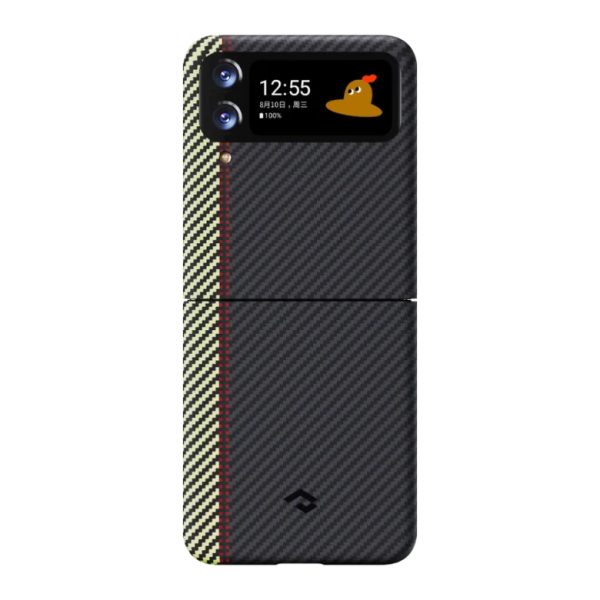 Galaxy Z Flip 4 MagEZ 3 Case Carbon Fiber Magnetic Case by PITAKA - Overture - Image 1