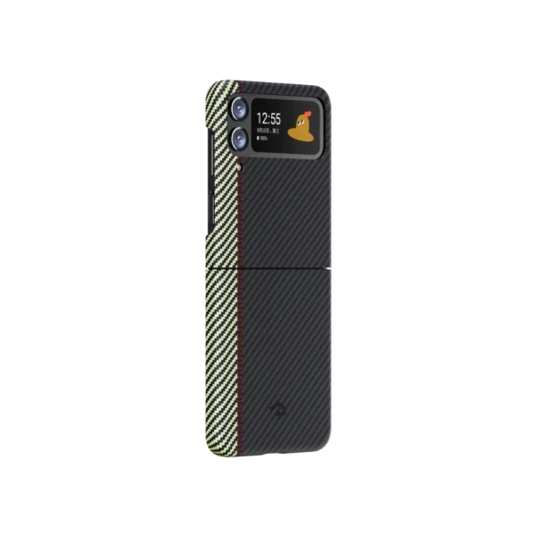 Galaxy Z Flip 4 MagEZ 3 Case Carbon Fiber Magnetic Case by PITAKA - Overture - Image 2