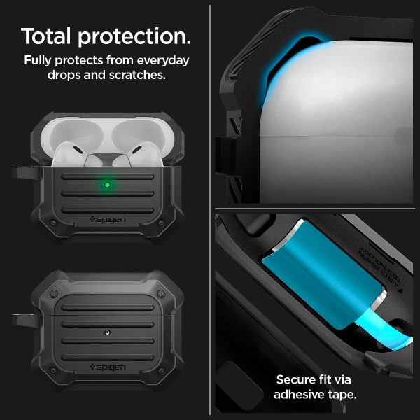 Apple AirPods Pro (2022) Case Spigen Tough Armor MagFit - Black - ACS05480 - Image 5