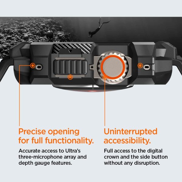 Apple Watch Ultra Rugged Armor Pro Case by Spigen for 49mm - Matte Black - ACS05460 - Image 7