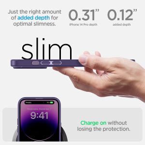 Apple iPhone 14 Pro Ultra Hybrid TPU + PC Case by Spigen - ACS05577 - Deep Purple - Image 2