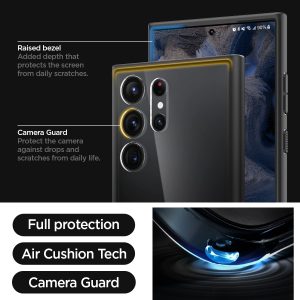 Ultra Hybrid Case for Galaxy S23 Ultra by Spigen ACS05619 - Frost Black - Image 3