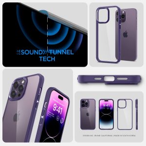 Apple iPhone 14 Pro Ultra Hybrid TPU + PC Case by Spigen - ACS05577 - Deep Purple - Image 4