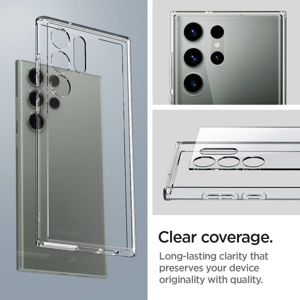 Ultra Hybrid Case for Galaxy S23 Ultra by Spigen ACS05617 - Crystal Clear - Image 3