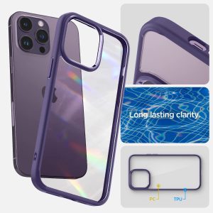 Apple iPhone 14 Pro Ultra Hybrid TPU + PC Case by Spigen - ACS05577 - Deep Purple - Image 6