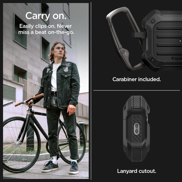 Apple AirPods Pro (2022) Case Spigen Tough Armor MagFit - Black - ACS05480 - Image 3