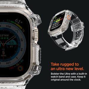 Apple Watch Ultra Rugged Armor Pro Case by Spigen for 49mm - Crystal Clear - ACS05461 - Image 4