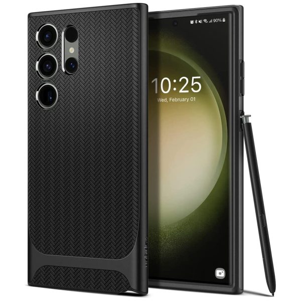 s23 ultra neo hybrid black case spigen Galaxy S23 Ultra Neo Hybrid Case by Spigen ACS05626 - Black - Image 1