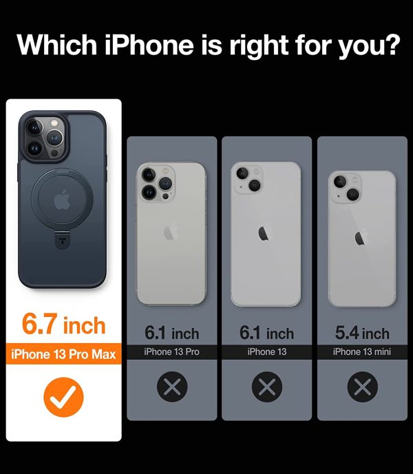 615avmrIzVL._AC_SL1500_ iPhone 13 Pro Max UPRO OStand Case by Torras with Built in Stand for Vertical & Horizontal Prop up Phone, Magsafe Charging Compatible Shockproof Drop Protection - Black - Image 7