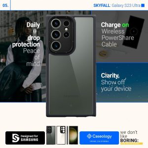 Galaxy S23 Ultra Skyfall Clear Case by Caseology - ACS05657 - Matte Black - Image 2
