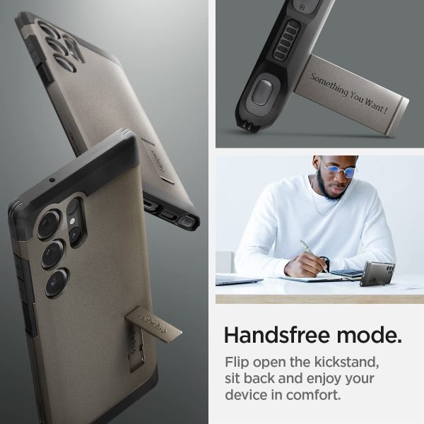 61Kqs3vBkYL._AC_SL1200_ Galaxy S23 Ultra Tough Armor Case by Spigen – ACS05624 – Gunmetal - Image 5