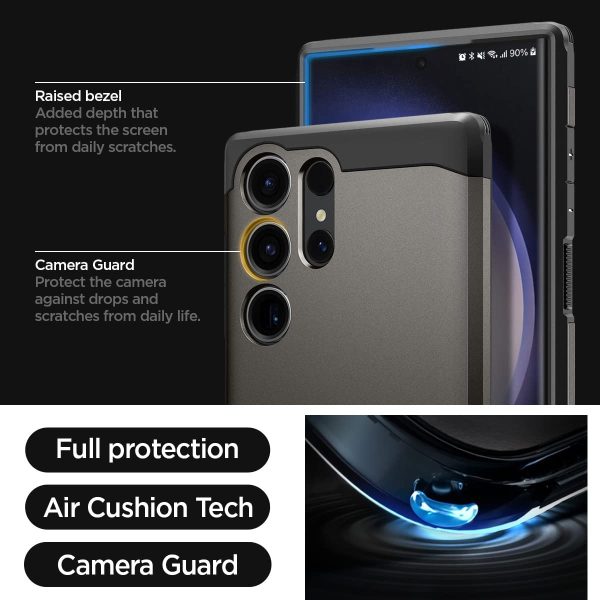 61S1VUF7XfL._AC_SL1200_ Galaxy S23 Ultra Tough Armor Case by Spigen – ACS05624 – Gunmetal - Image 6